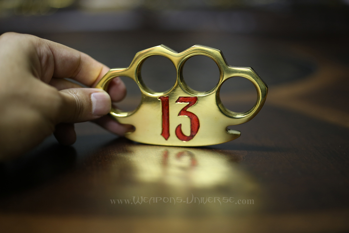 Red Lucky 13 Real Brass Knuckles