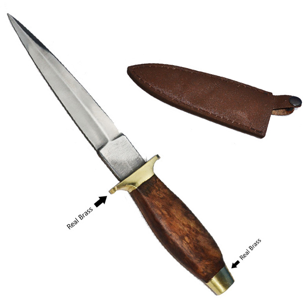 Revolutionary British Boot Knife (Brown/Silver) BK-101-7-BR