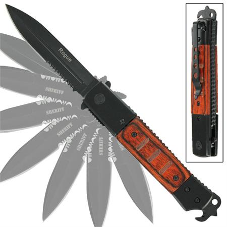 Rogue Rosewood Automatic Emergency Knife SP355PK-1