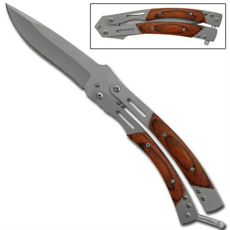 Rosewood Butterfly Knife Silver GBS52