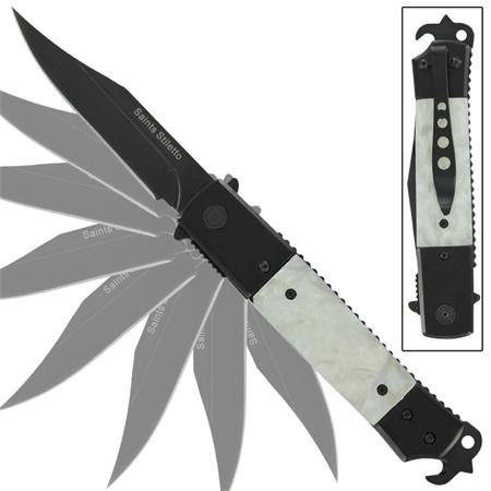 Saints Stiletto Pearl Swirl Automatic Emergency Knife SP355PK-11