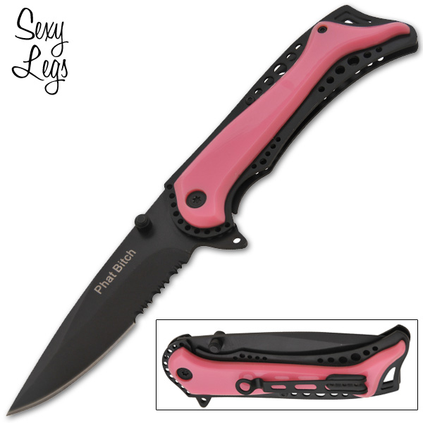 Sexy Legs Spring Assisted Folding Knife - Pink