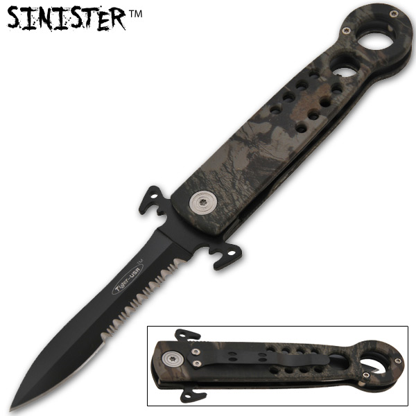 Sinister Spring Assisted Knife, Camo