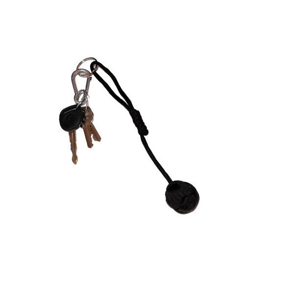 Small Self Defense Monkey Fist Keychain, Black