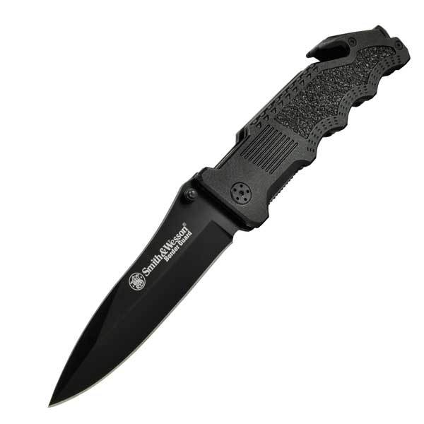 Smith & Wesson SWBG1 Border Guard 2, Black Alum. Handle Knife