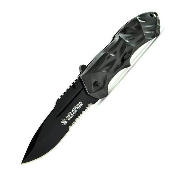 Smith & Wesson SWBLOP3S Black Ops, Gray Aluminum, Black, ComboEdge