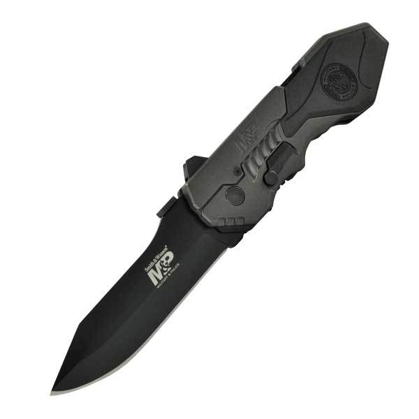 Smith & Wesson SWMP4L M&P, Drop Pt, Black, Plain Knife