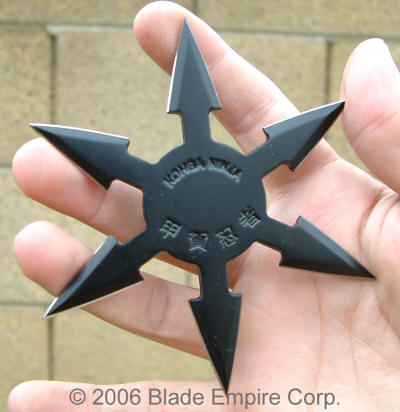 Solid Hexagonal Shuriken, Semi Pro, 4 Pointed, Black, 4 inches