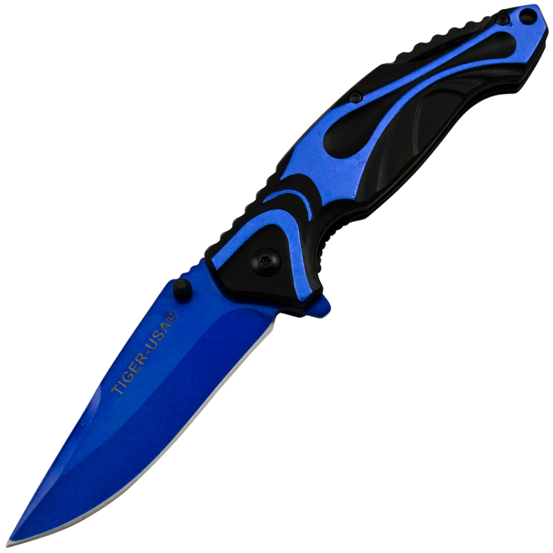 Spring Assisted Blade Capitol Agent Knife, Blue