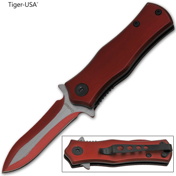 5.5 Inch Godson Super Action Folding Knife - Red P-786-8
