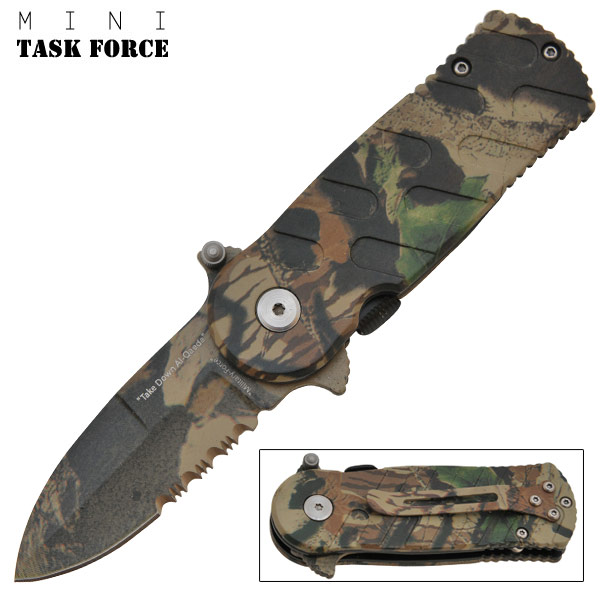 6.5 Inch "Task Force" Trigger Assisted - Army Leaf Camo P-195-CA2