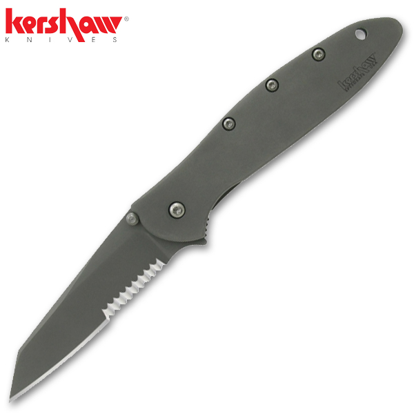 7 Inch Kershaw Leek, Black 2Step Serration Made In The USA