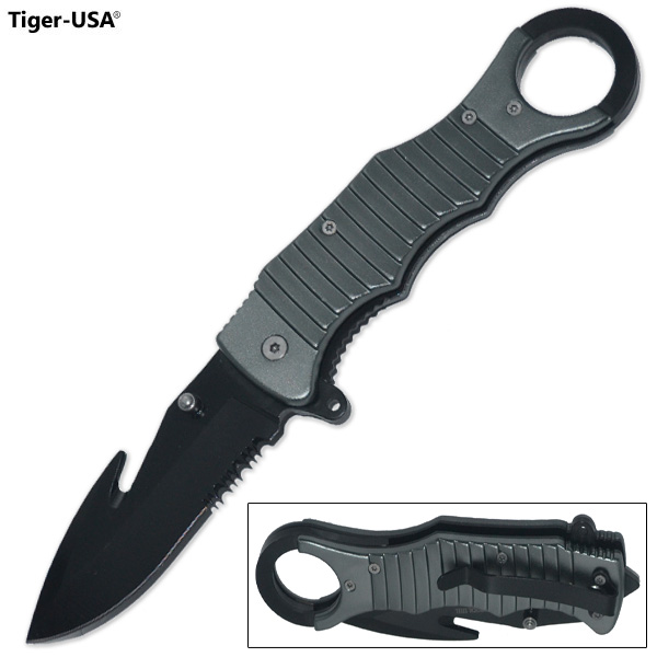 8.5 Inch Trigger Assisted Fear Gutter Knife - Grey PA-0263-GR
