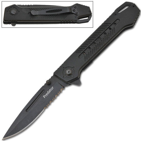 8 Inch "Predator" Trigger Assisted Knife - Black K-297