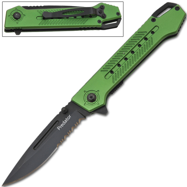8 Inch "Predator" Trigger Assisted Knife - Green K-298