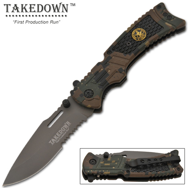 8 Inch Takedown Trigger Assisted Tactical Knife - Camo K-267