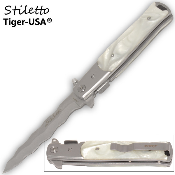 9 Inch Godfather stiletto style Kriss Blade Knife - P-109-PE-KR P-109-PE-KR