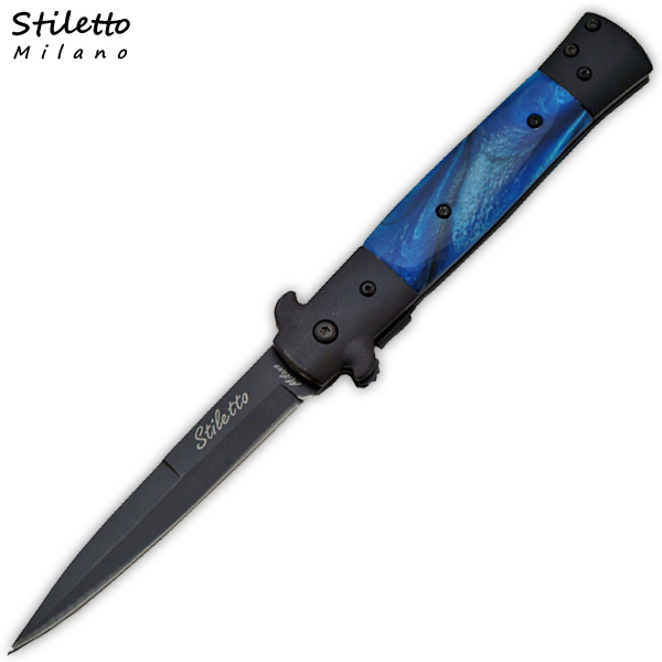 9 Inch "Michael Corleone" Style Trigger Assisted stiletto style Knife - Blue IT-30-BL