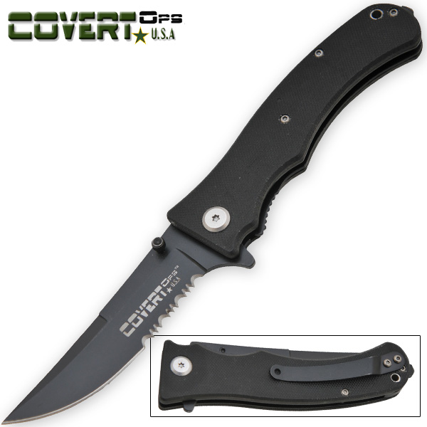 Covert Ops Rescue Trigger Assisted Knife - Black CO-1001-C