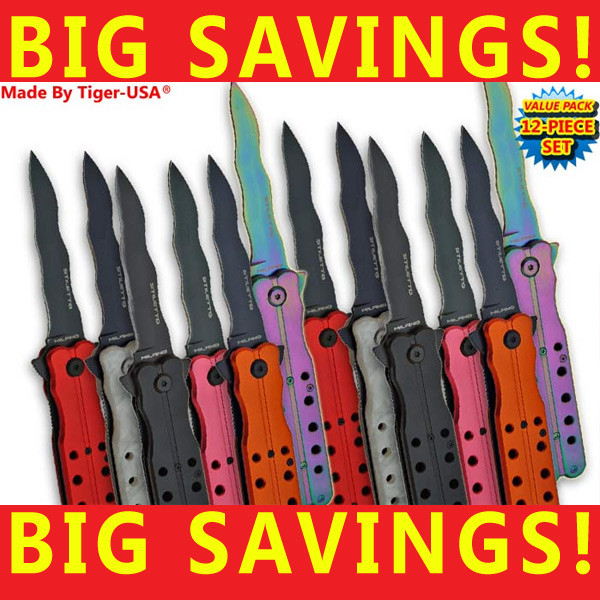 Kriss Blade Mock Butterfly Trigger Assisted Folder (12 Piece Set)