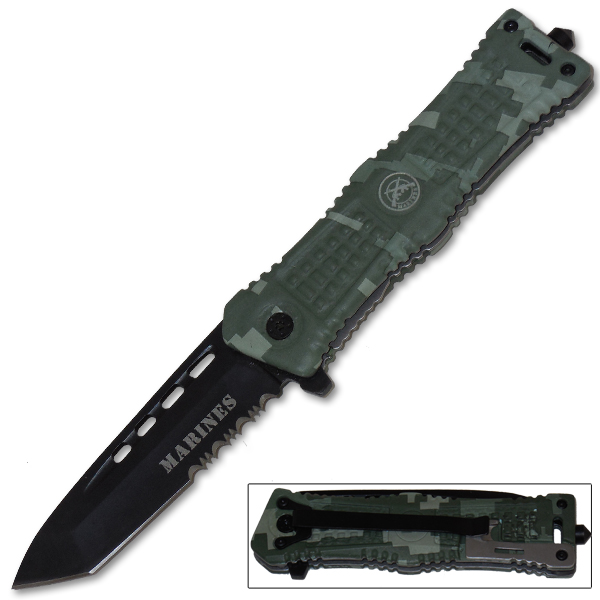 Military Special Operation Trigger Assist Knife - Digital Camo [Marines] CLD167