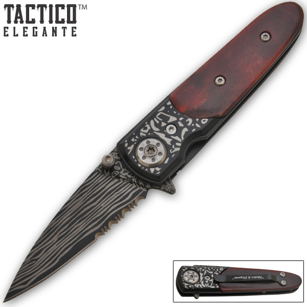 Tactico & Elegante - Spring Assisted Knife - Real Animal Bone /Black MB-092-BK-BN