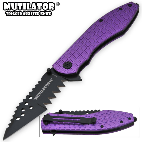 The Mutilator II - Trigger Assisted Knife - Purple SX-2015