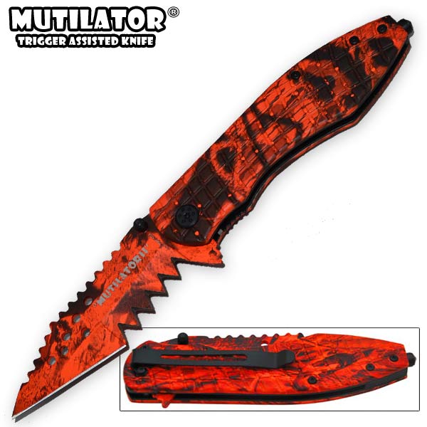 The Mutilator II - Trigger Assisted Knife - Red Camo SX-2020