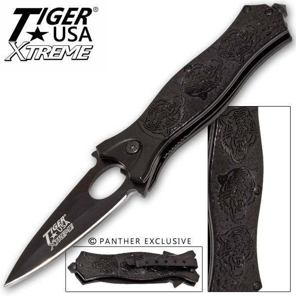 Tiger USA Xtreme Tiger Roar Knife - Black TF-912-BK