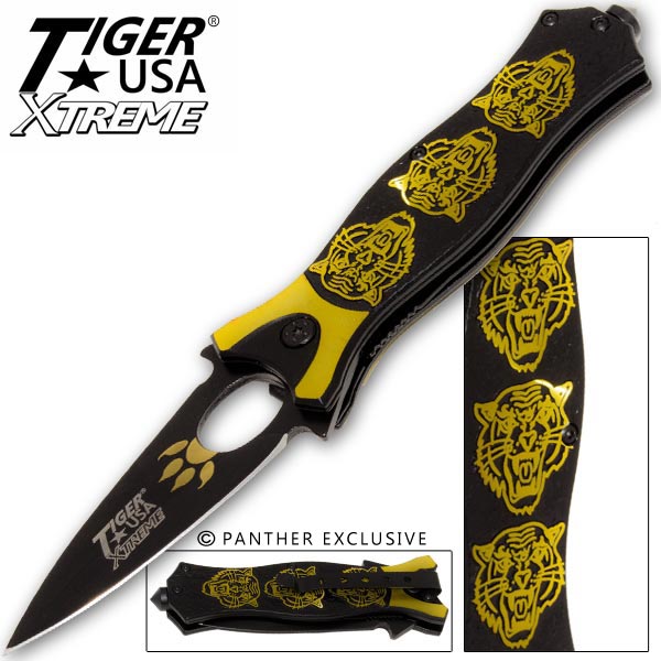 Tiger USA Xtreme Tiger Roar Knife - Gold TF-912-GD