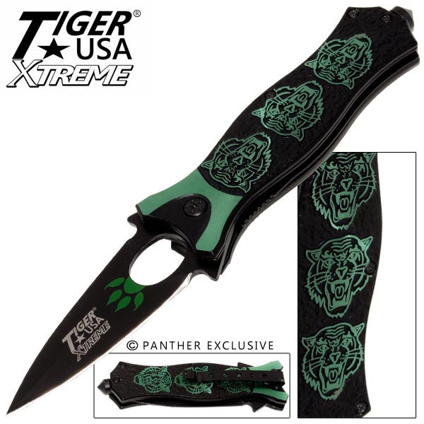Tiger USA Xtreme Tiger Roar Knife - Green TF-912-GR
