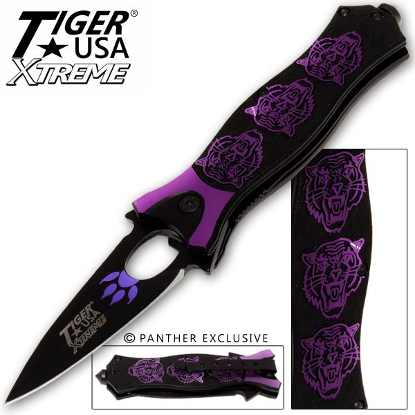 Tiger USA Xtreme Tiger Roar Knife - Purple TF-912-PU