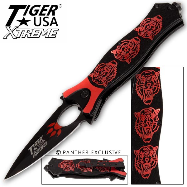 Tiger USA Xtreme Tiger Roar Knife - Red TF-912-RD