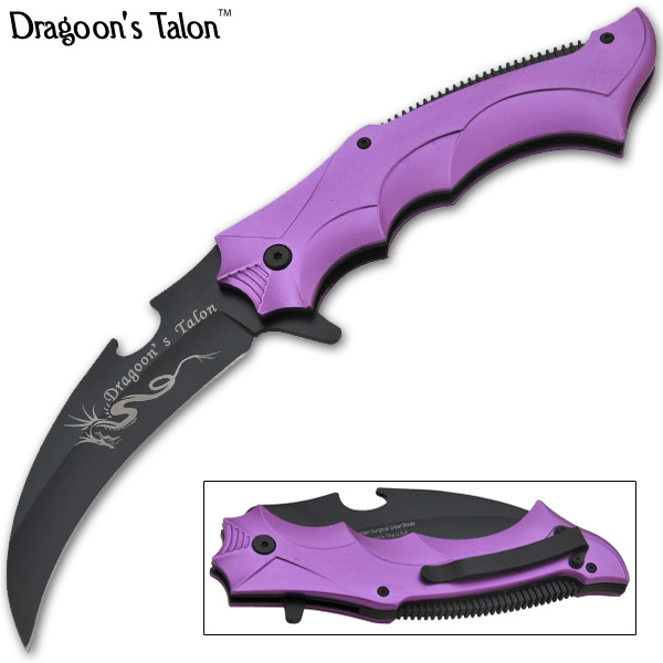 Trigger Assisted Dragoon Talon Knife - Palace Purple DT-1-PP