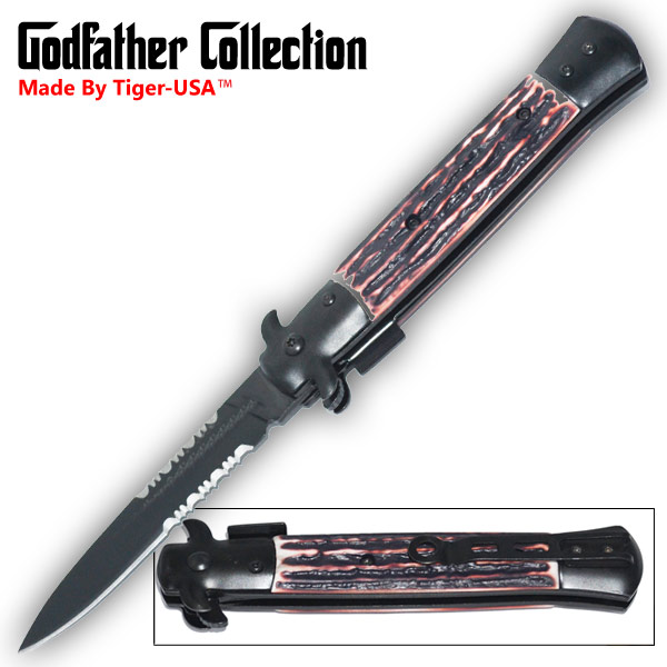 Trigger Assisted Godfather Stiletto Style Collection (Red Bone) CLD96
