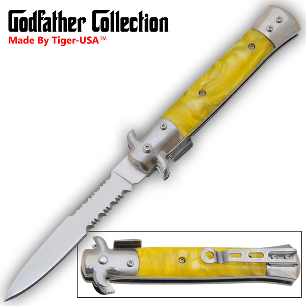 Trigger Assisted Godfather Stiletto Style Collection (Yellow Pearl) CLD105