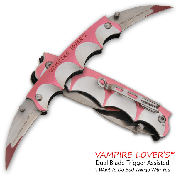 Vampire Lover's Trigger Assisted Dual Knife- Pink VL-PK