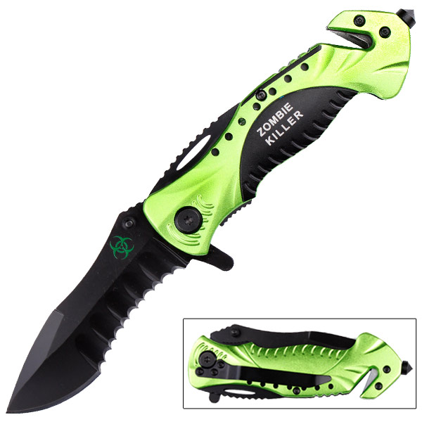 Z Killer Trigger Assisted Knife - Undead Neon Green KS1354-Z