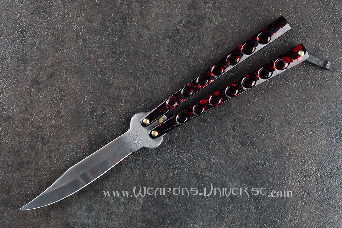 Standard Butterfly Knife, Red Grunge