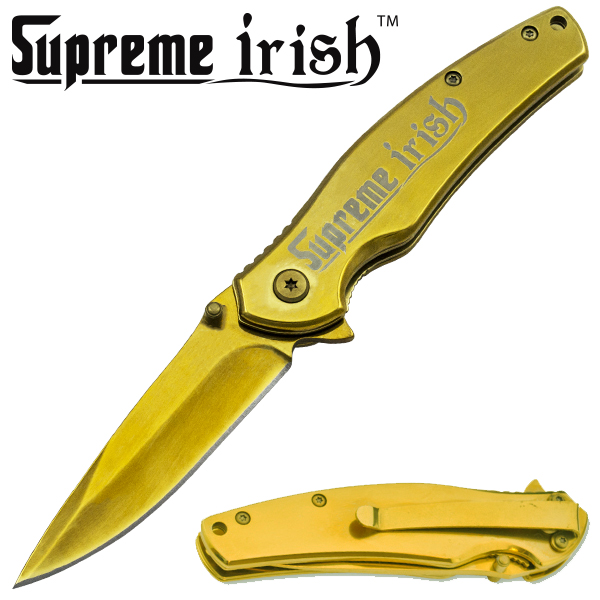 Supreme Irish Gold Drop Point Folder