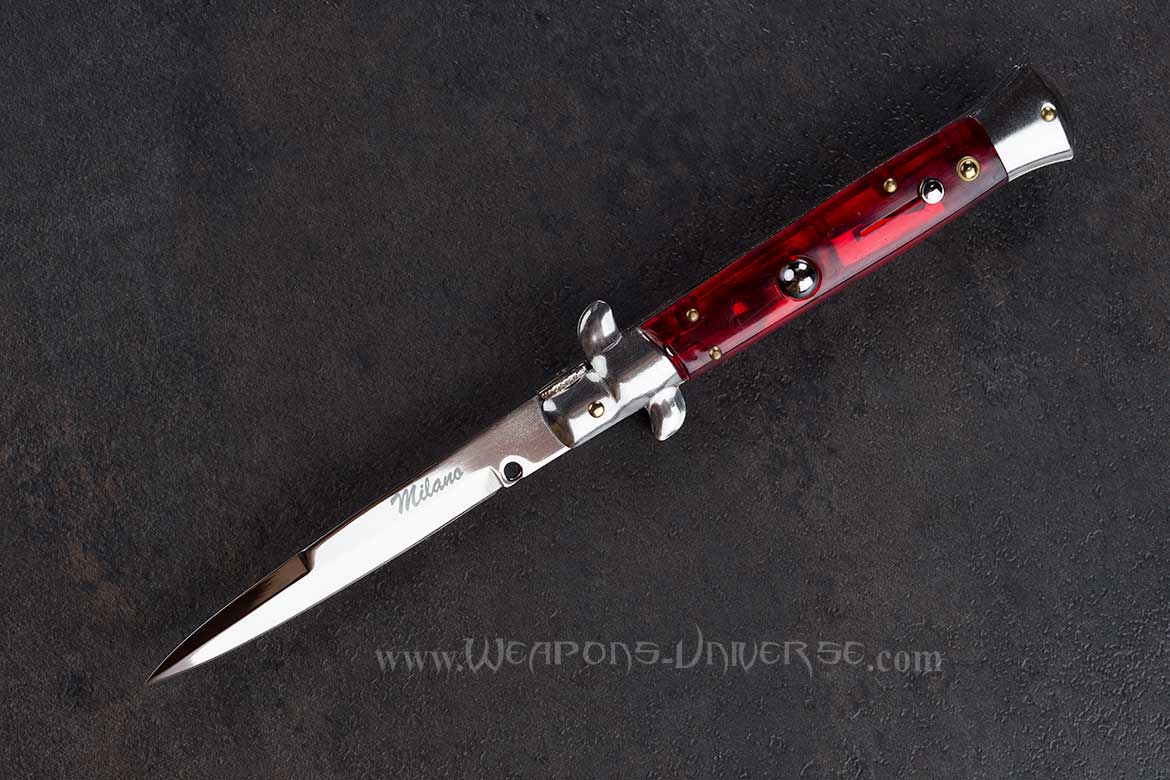 Switchblade Automatic Knife, Acrylic Red
