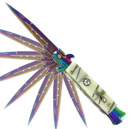 Switchblade Automatic Knife Titanium Pearl, Opening