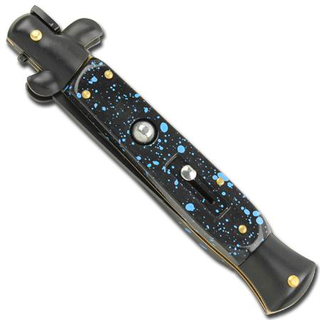 Blue splash switchblade