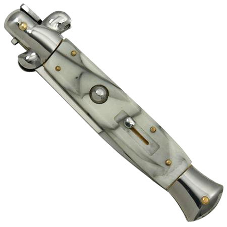 Silver Marble Switchblade