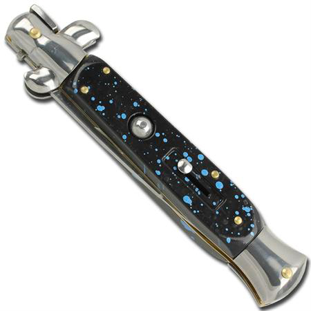 Silver Splash Switchblade Knife