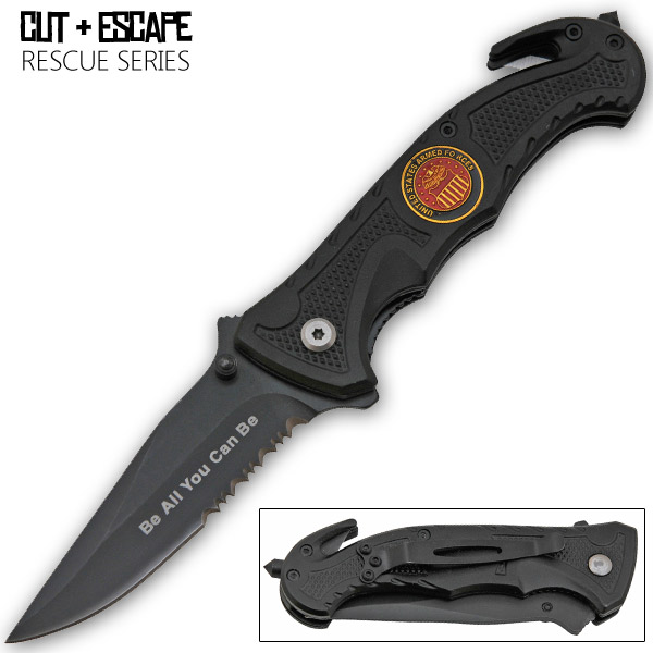 Tactical Rescue Folder Knife, Black