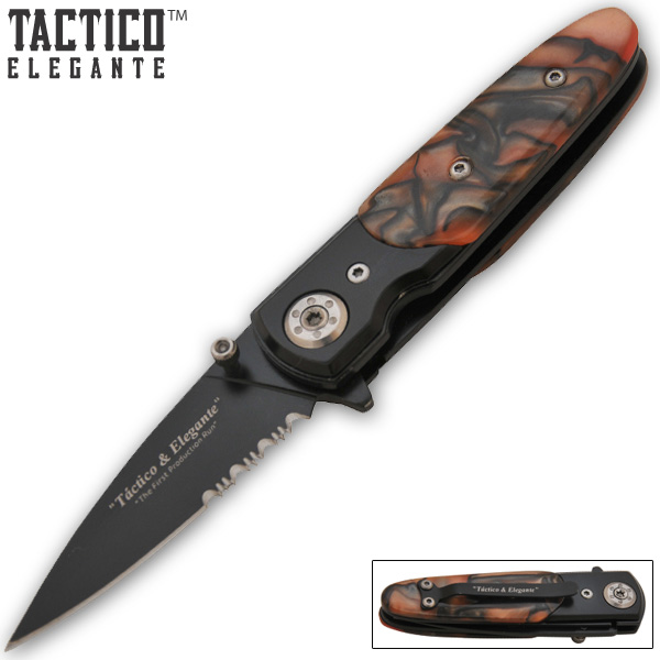 Tactico & Elegante - Spring Assisted Knife, Light Brown