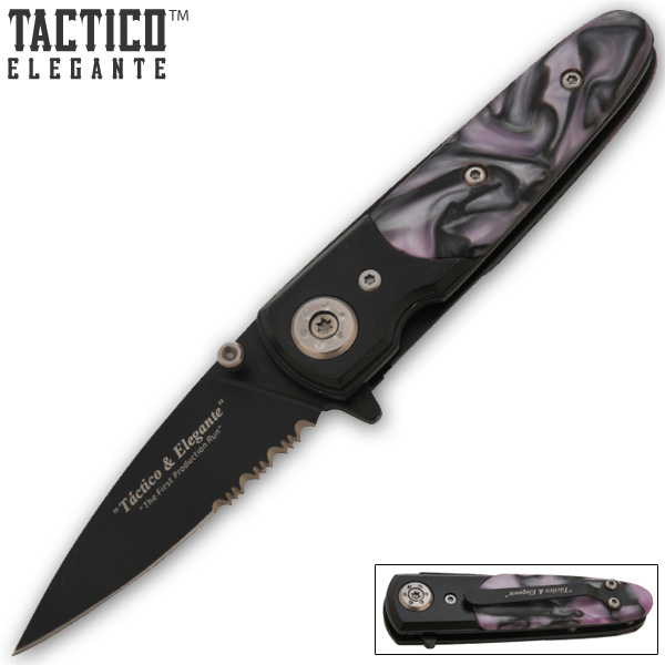 Tactico & Elegante - Spring Assisted Knife, Purple/Black
