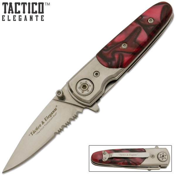 Tactico & Elegante - Spring Assisted Knife, Ruby Pearl