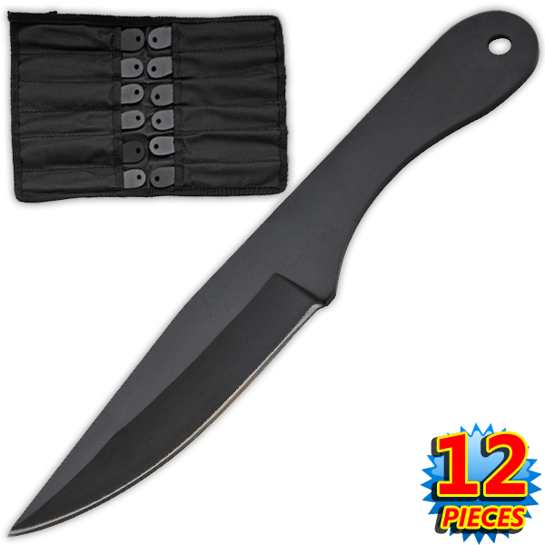 6 Inch 12 piece Throwing Knife w/ case Z-1035-BK